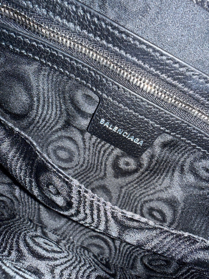 Balenciaga X Gucci BB Monogram Calfskin Web Small Jackie 1961 Hobo Black Bag