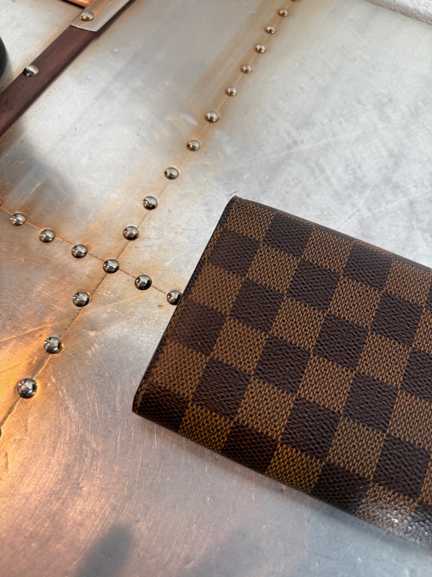 Pre-owned Authentic Louis Vuitton Portefeuille Sarah Damier Ebene Long Wallet