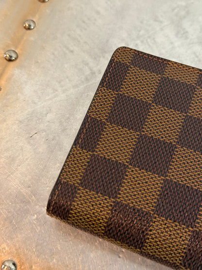Pre-owned Authentic Louis Vuitton Portefeuille Brazza Damier Ebene Wallet