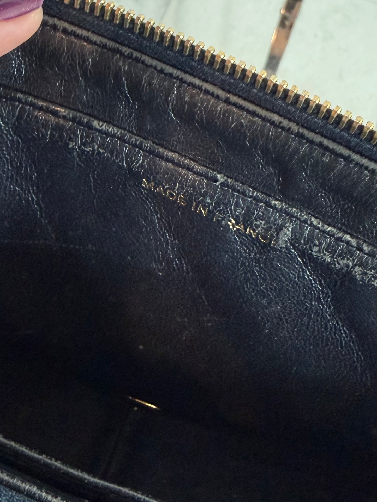 Pre-owned Authentic Chanel Vintage Caviar Square Backpack