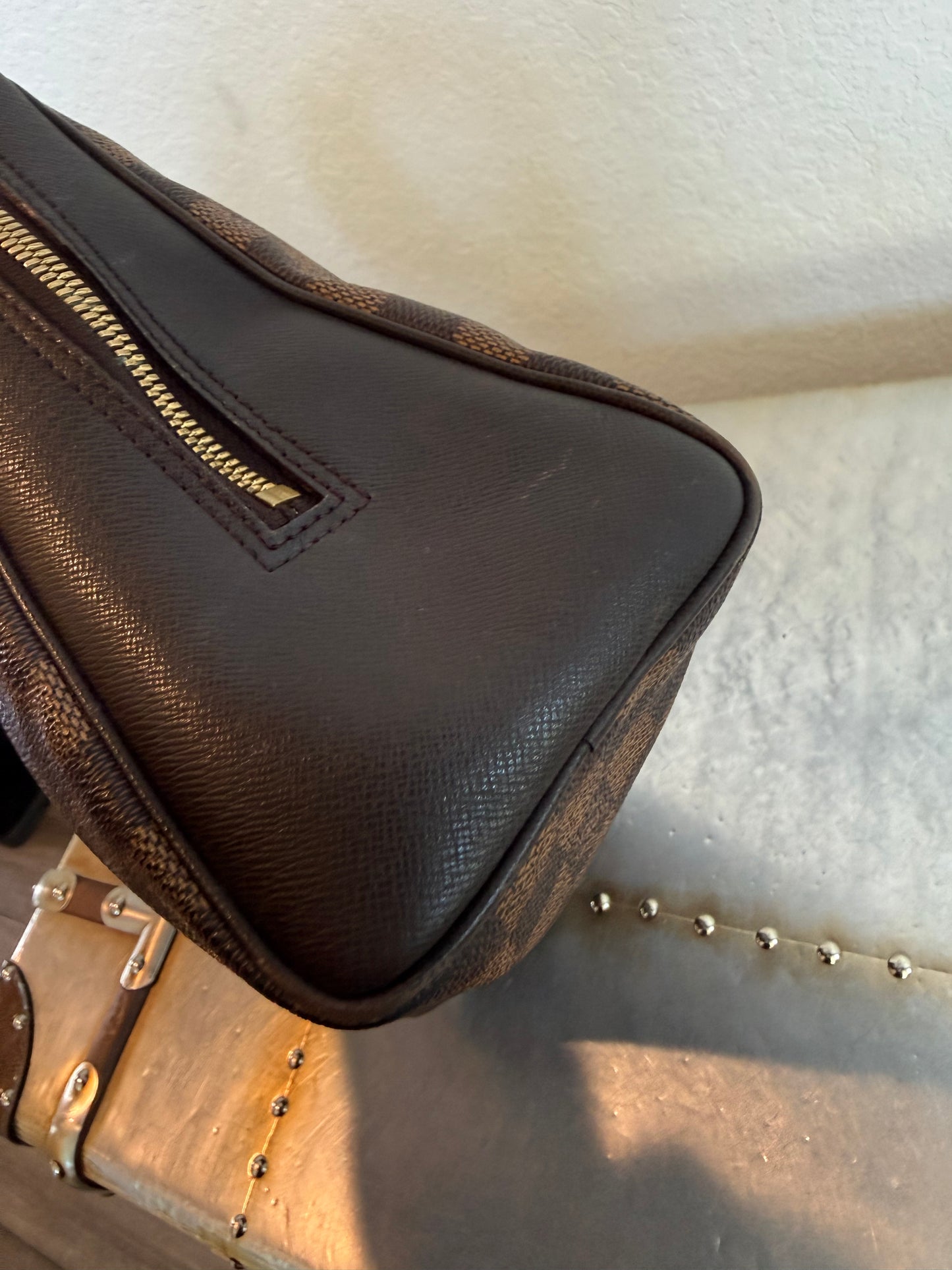 Pre-owned Authentic Louis Vuitton Brera Damier Ebene Handbag