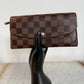 Pre-owned Authentic Louis Vuitton Portefeuille Emilie Damier Ebene Long Wallet