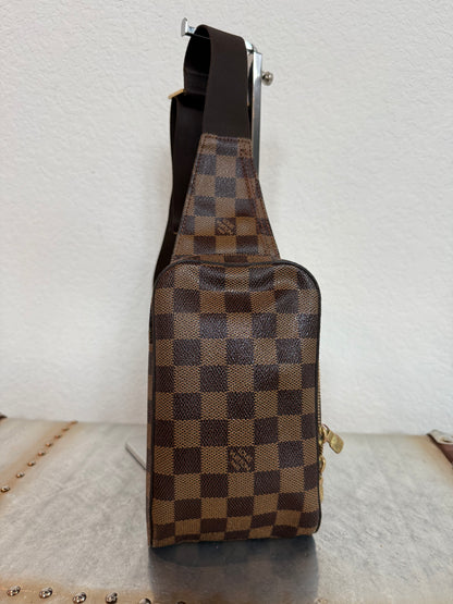 Pre-owned Authentic Louis Vuitton Damier Ebene Geronimos Body Bag