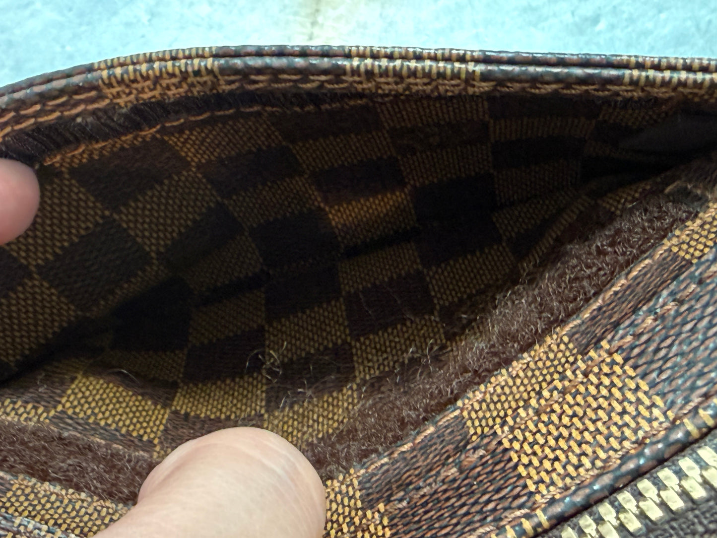 Pre-owned Authentic Louis Vuitton Damier Ebene Geronimos Body Bag
