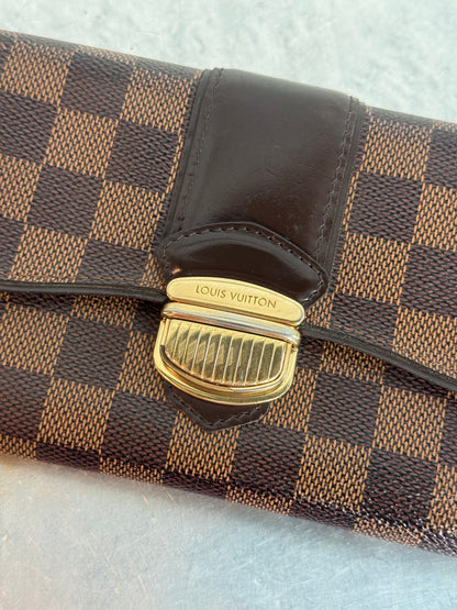 Pre-owned Authentic Louis Vuitton Sistina Damier Ebene Long Wallet
