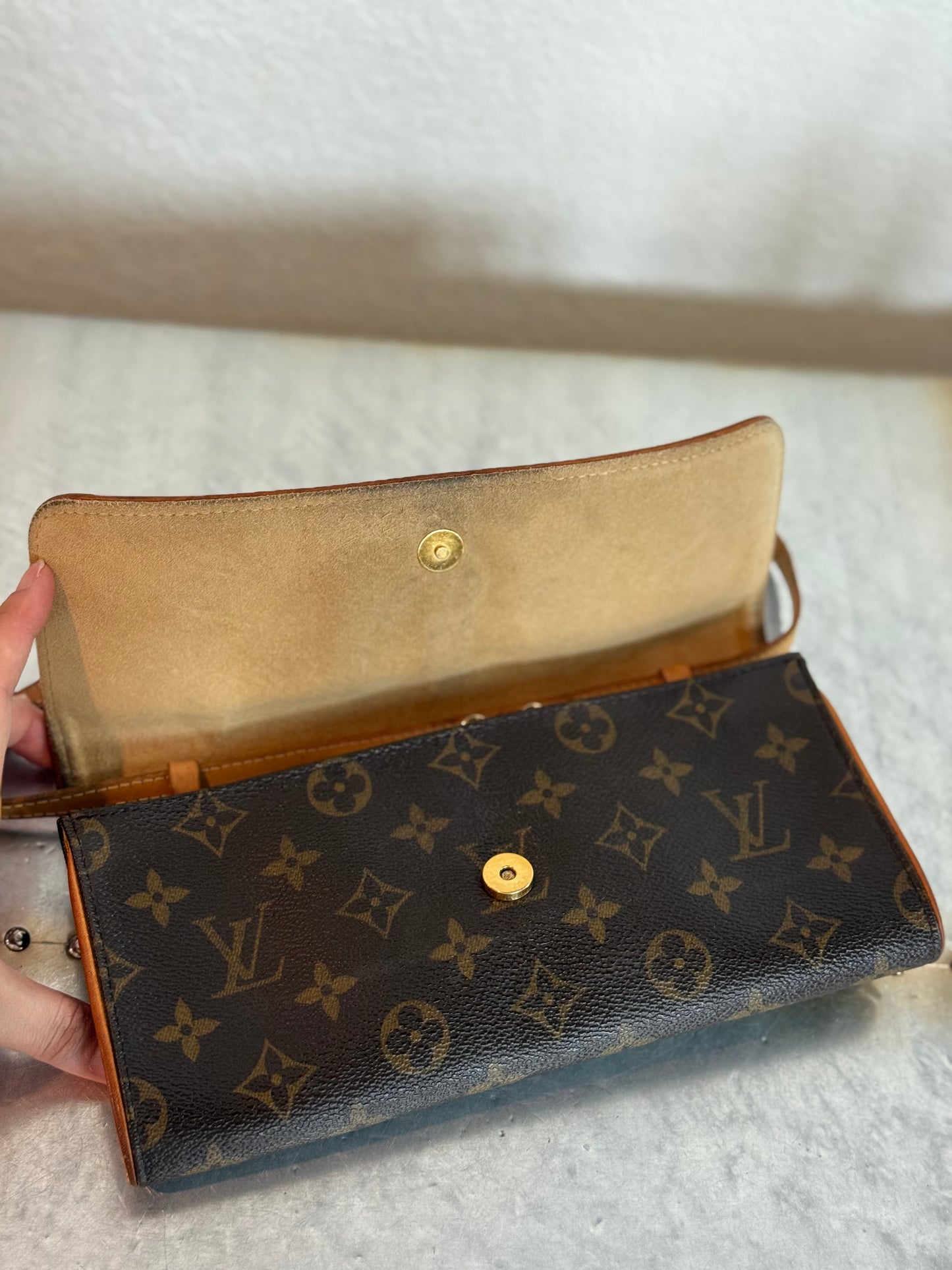 Pre-owned Authentic Louis Vuitton Pochette Twin GM Monogram Shoulder Bag