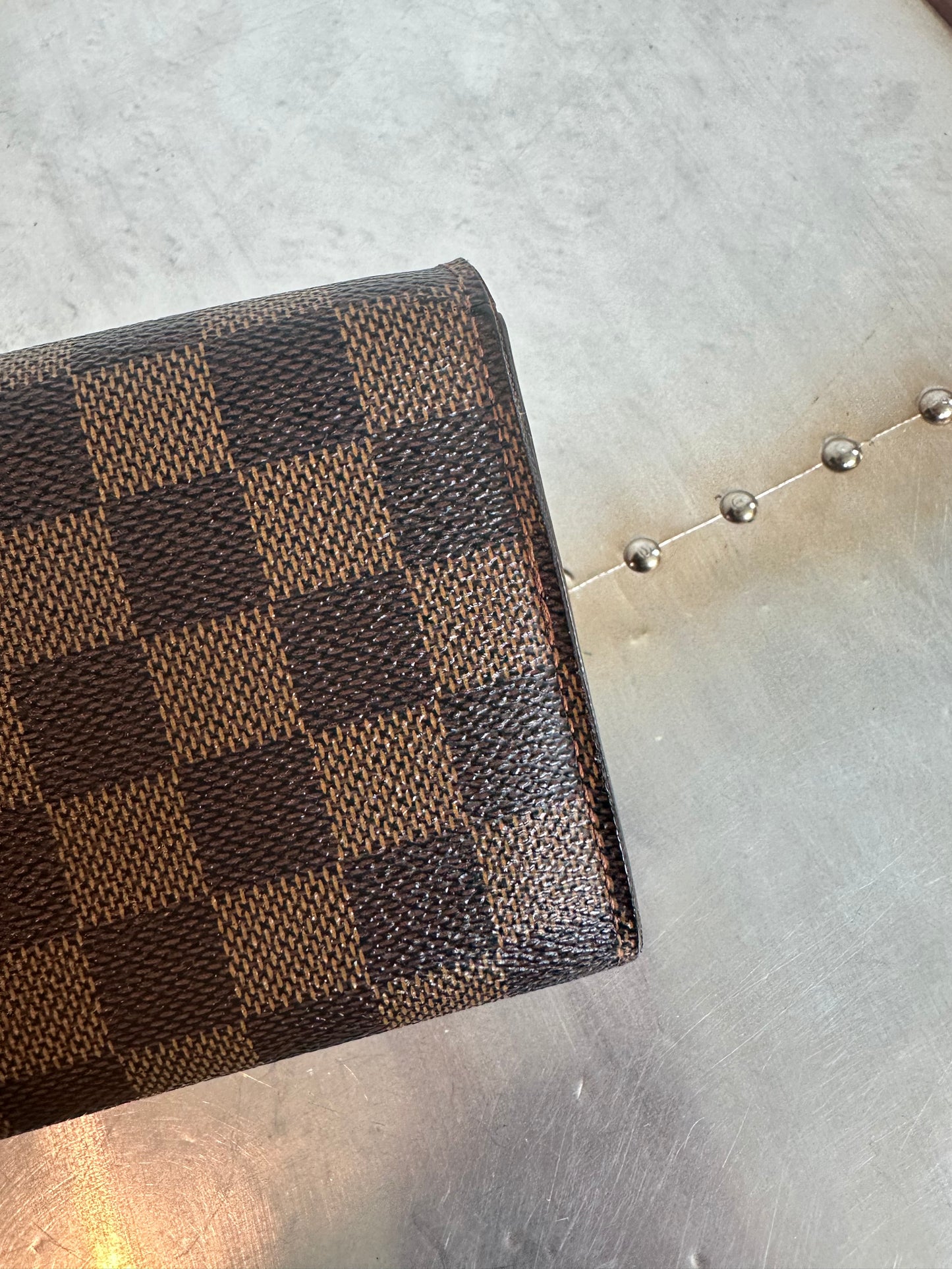 Pre-owned Authentic Louis Vuitton Portefeuille Sarah Damier Ebene Long Wallet