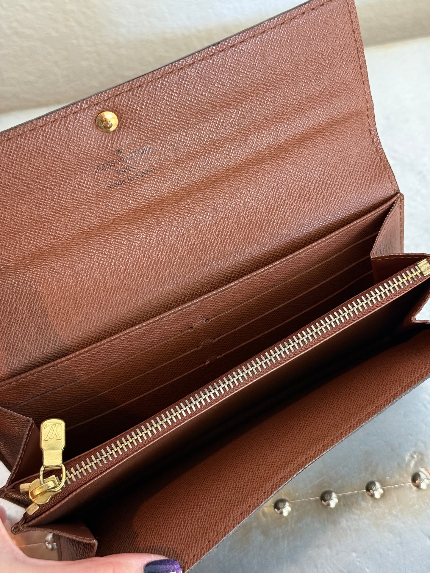 Pre-owned Authentic Louis Vuitton Portefeuille Sarah Monogram Long Wallet