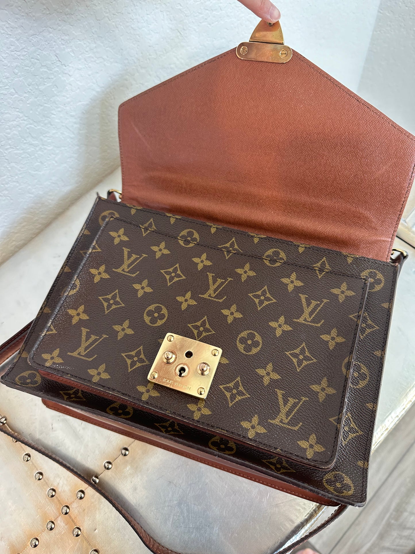 Pre-owned Authentic Louis Vuitton Monceau Monogram Shoulder / Crossbody Bag