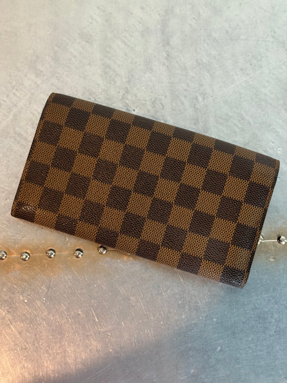 Pre-owned Authentic Louis Vuitton Pochette Monnaie Damier Ebene Long Wallet