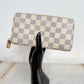 Pre-owned Authentic Louis Vuitton Damier Azur Zippy Long Wallet