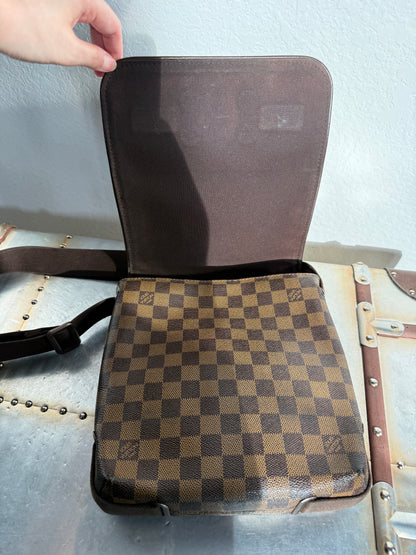 Pre-owned Authentic Brooklyn PM Damier Ebene Crossbody Bag