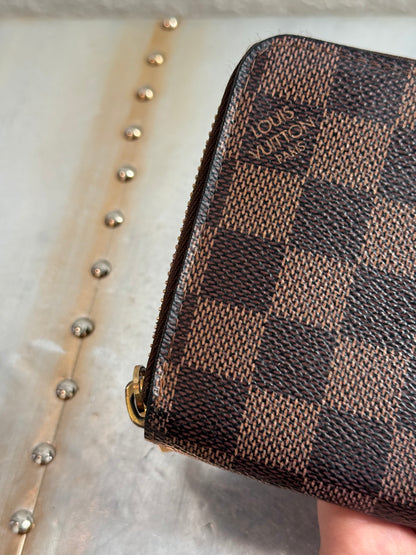 Pre-owned Authentic Louis Vuitton Zippy Damier Ebene Long Wallet