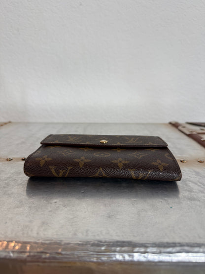 Pre-owned Authentic Louis Vuitton Porte Tresor Etui Papier Monogram Trifold Wallet
