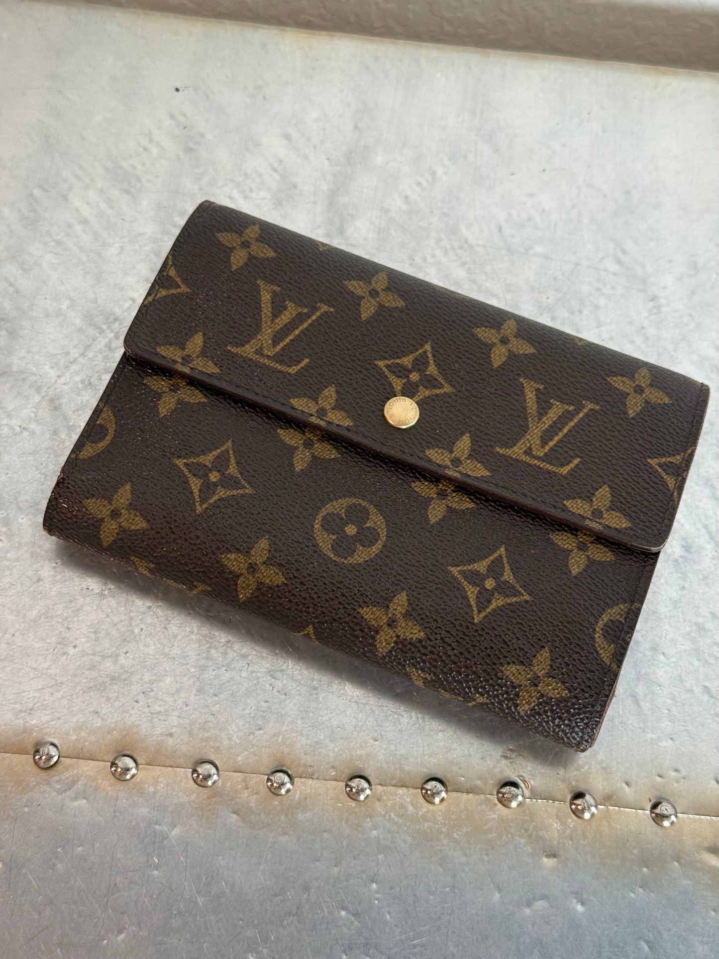 Pre-owned Authentic Louis Vuitton Porte Tresor Etui Papier Monogram Trifold Wallet