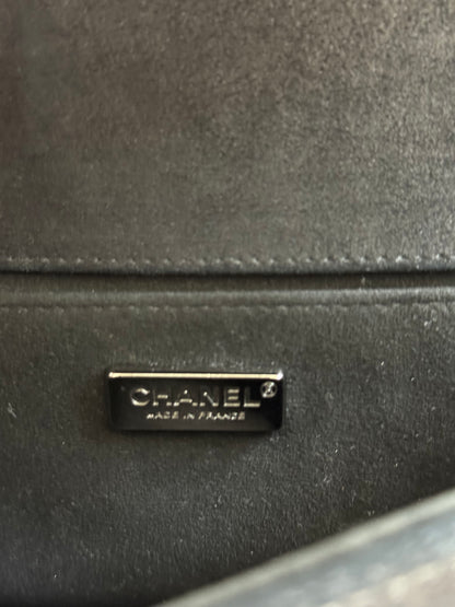 Pre-owned Authentic CHANEL Boy Medium Flap RARE Patent Sequin Shoulder Bag