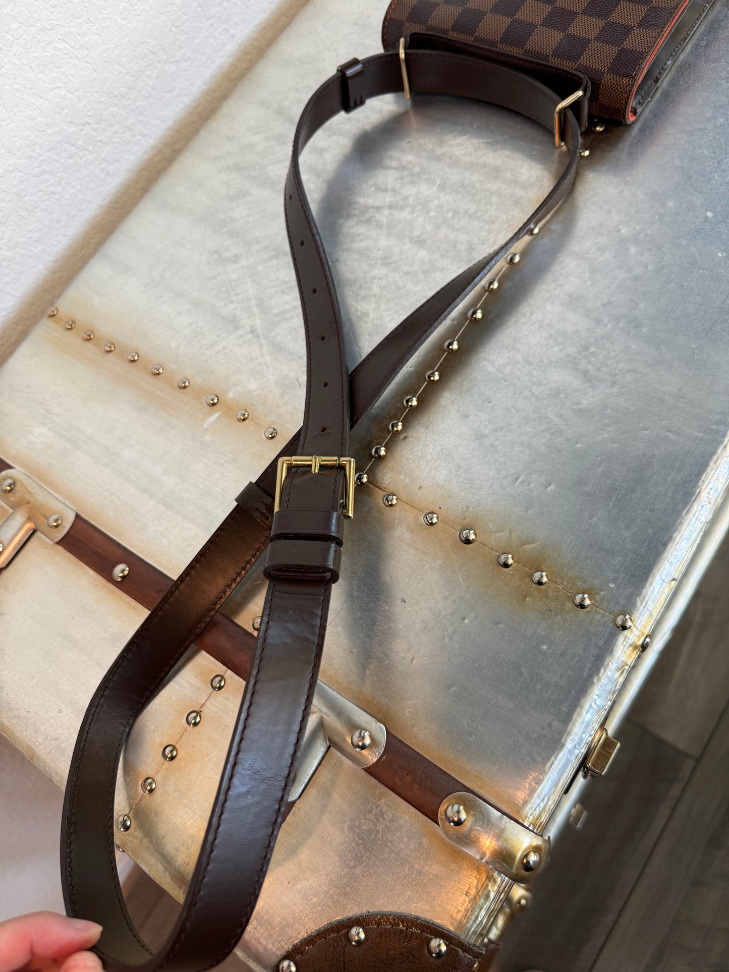 Pre-owned Louis Vuitton Portobello Damier Ebene Shoulder Bag