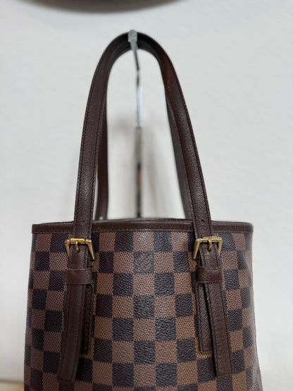 Pre-owned Authentic Louis Vuitton Bucket Damier Ebene Shoulder Bag