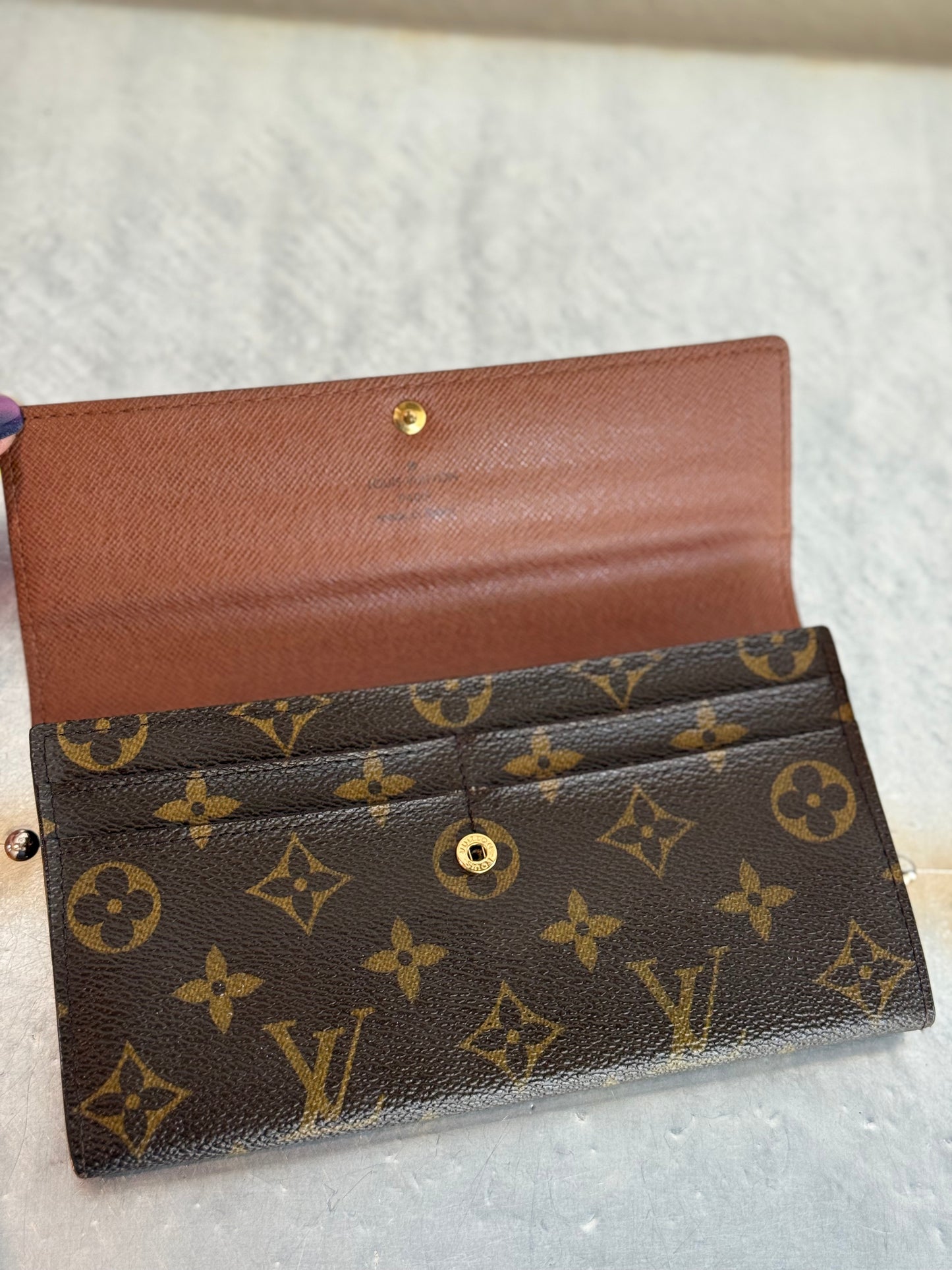 Pre-owned Authentic Louis Vuitton Portefeuille Sarah Monogram Long Wallet