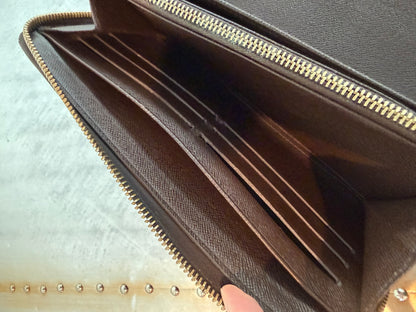 Pre-owned Authentic Louis Vuitton Damier Ebene Zippy Organizer Long Wallet