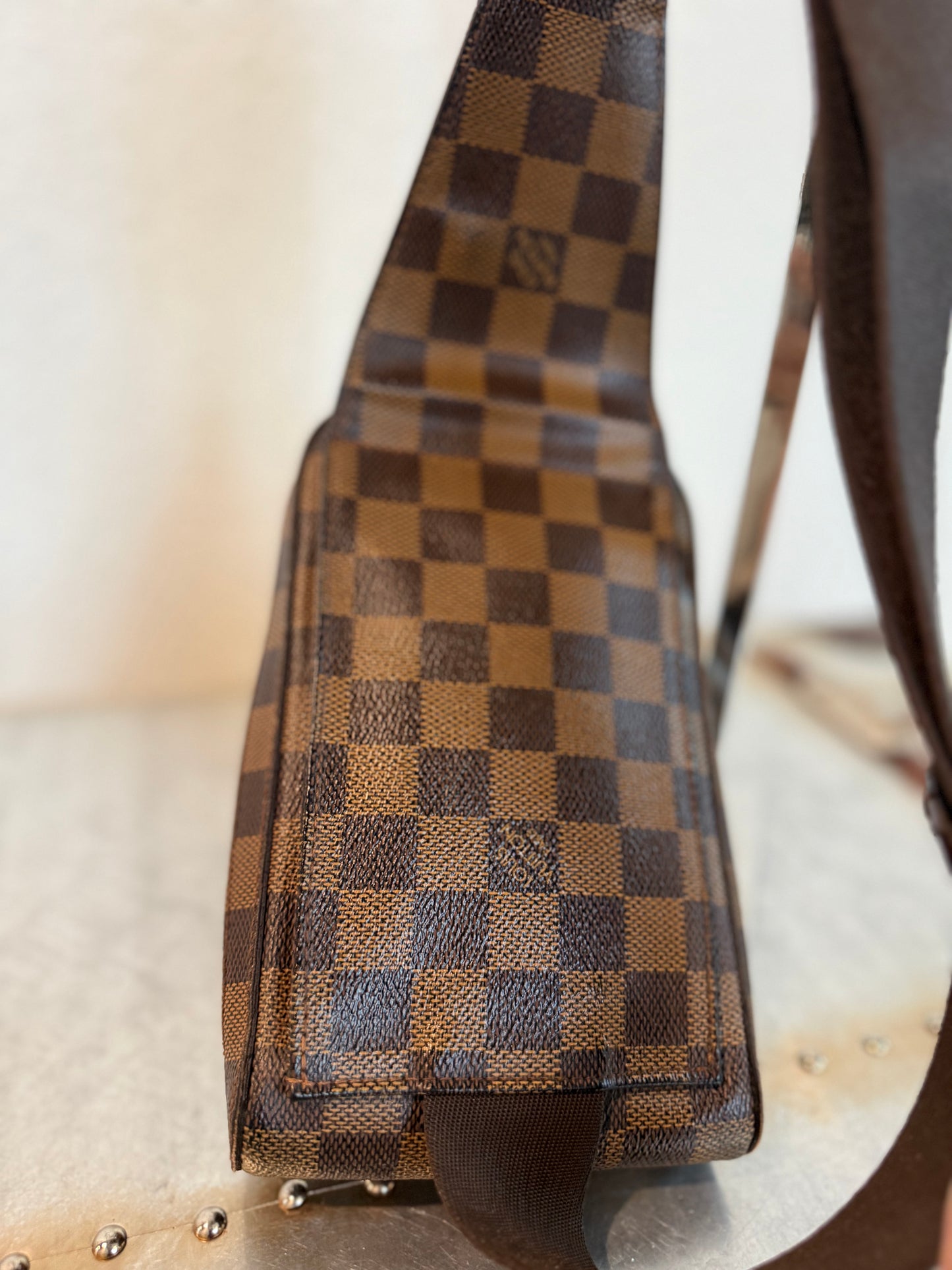 Pre-owned Authentic Louis Vuitton Damier Ebene Geronimos Body Bag