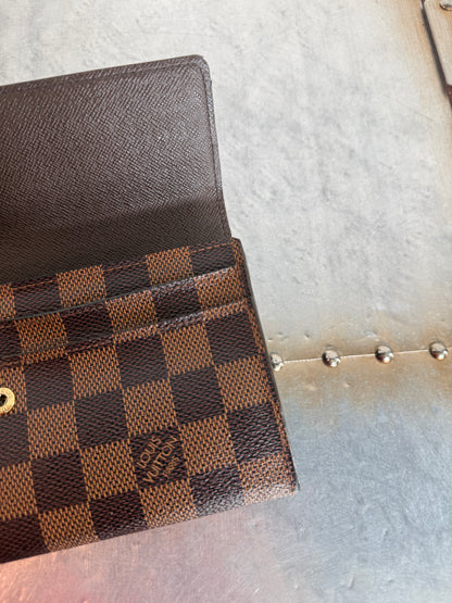 Pre-owned Authentic Louis Vuitton Portefeuille Sarah Damier Ebene Long Wallet