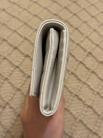 YSL Saint Laurent white leather wallet