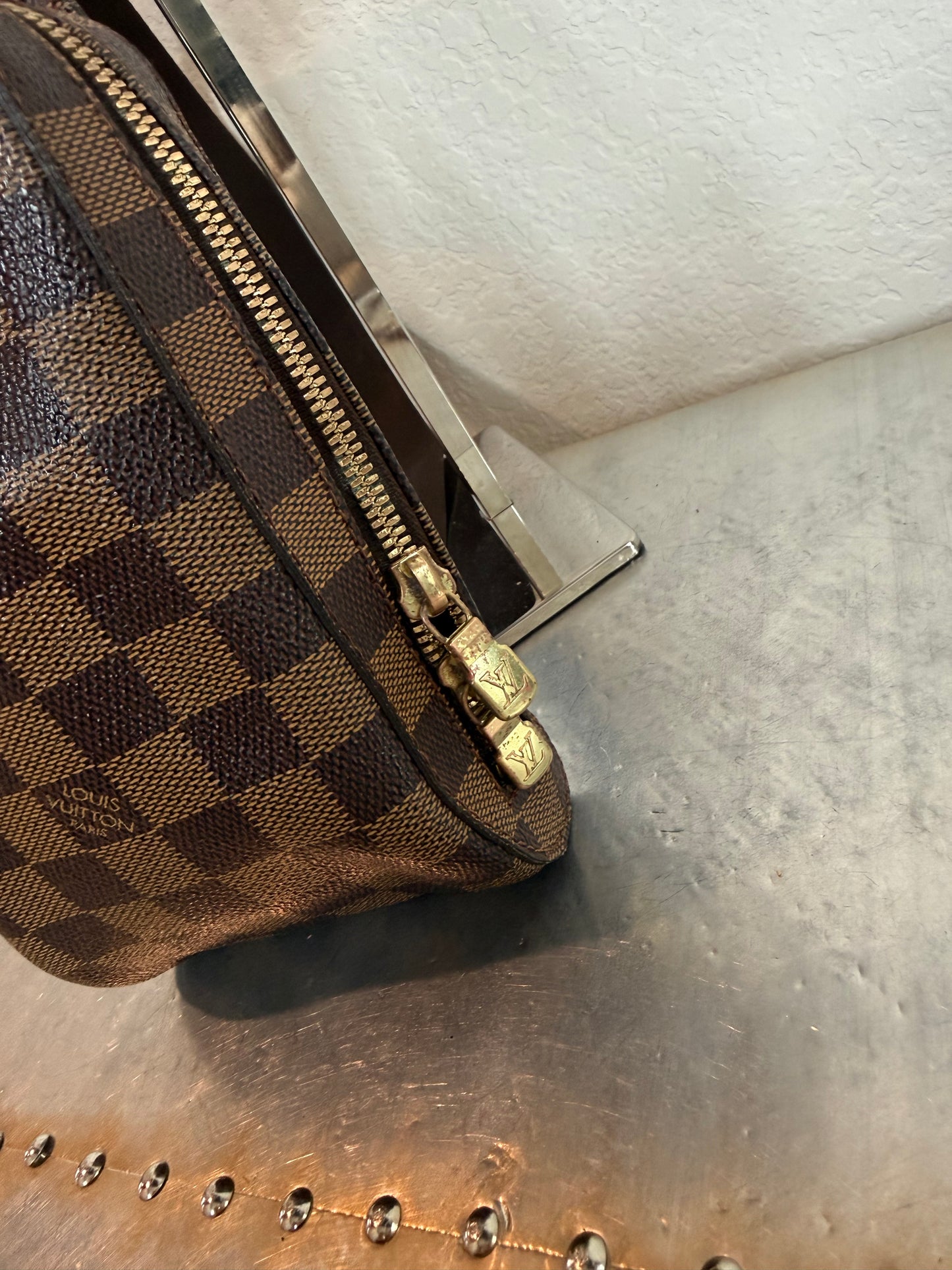 Pre-owned Authentic Louis Vuitton Damier Ebene Geronimos Body Bag