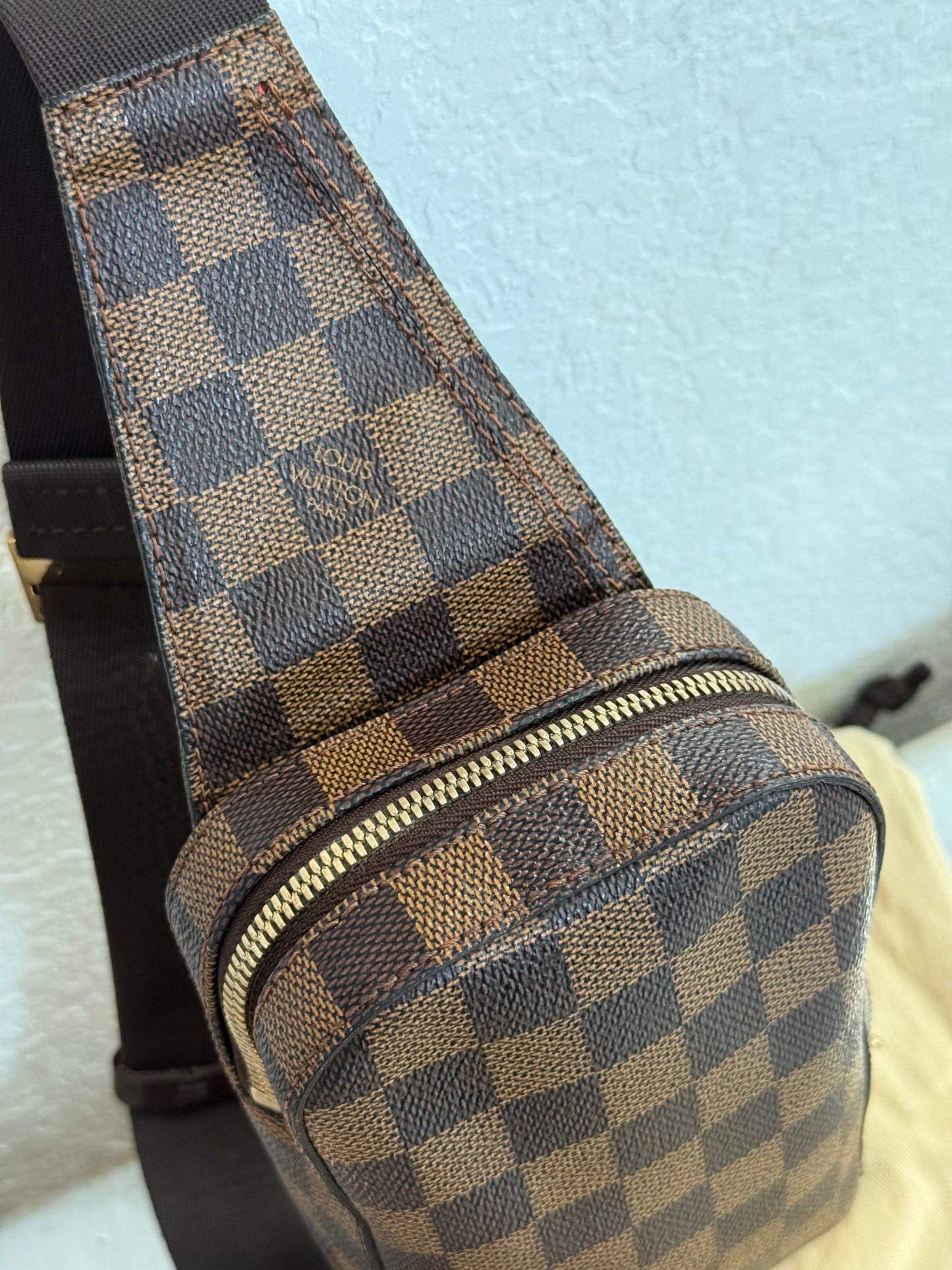 Pre-owned Authentic Louis Vuitton Damier Ebene Geronimos Body Bag