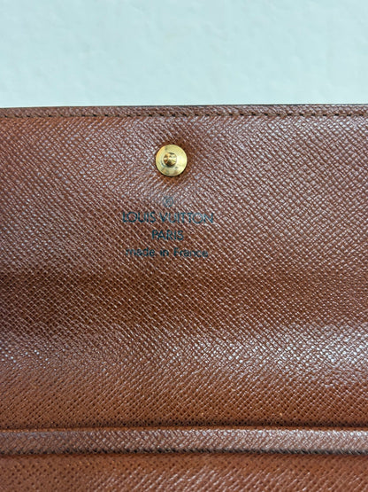 Pre-owned Authentic Louis Vuitton Porte Tresor Etui Papier Monogram Trifold Wallet