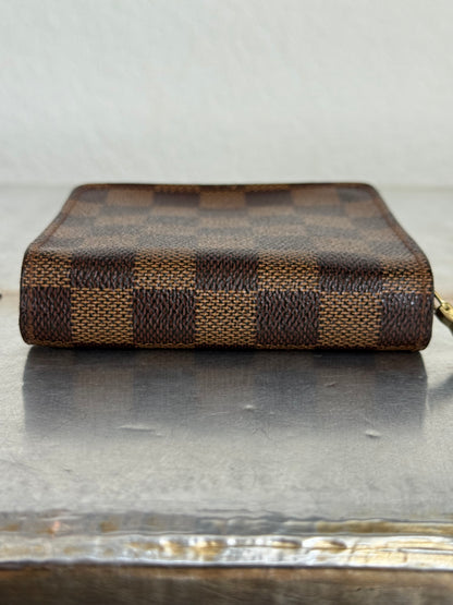Pre-owned Authentic Louis Vuitton Damier Ebene Compact Zip Wallet