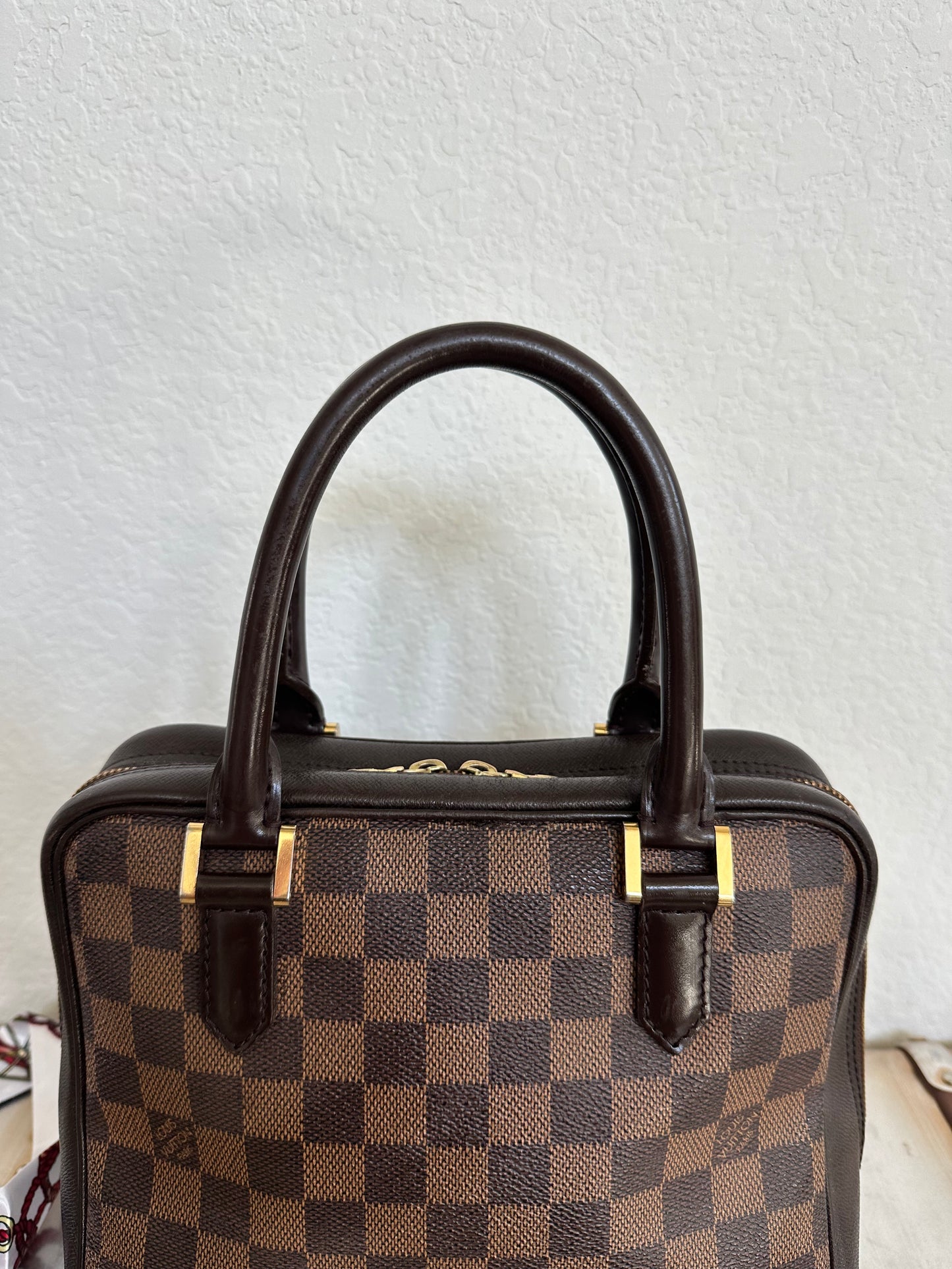 Pre-owned Authentic Louis Vuitton Brera Damier Ebene Handbag