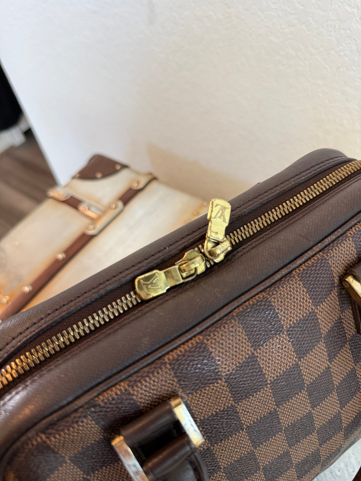 Pre-owned Authentic Louis Vuitton Brera Damier Ebene Handbag