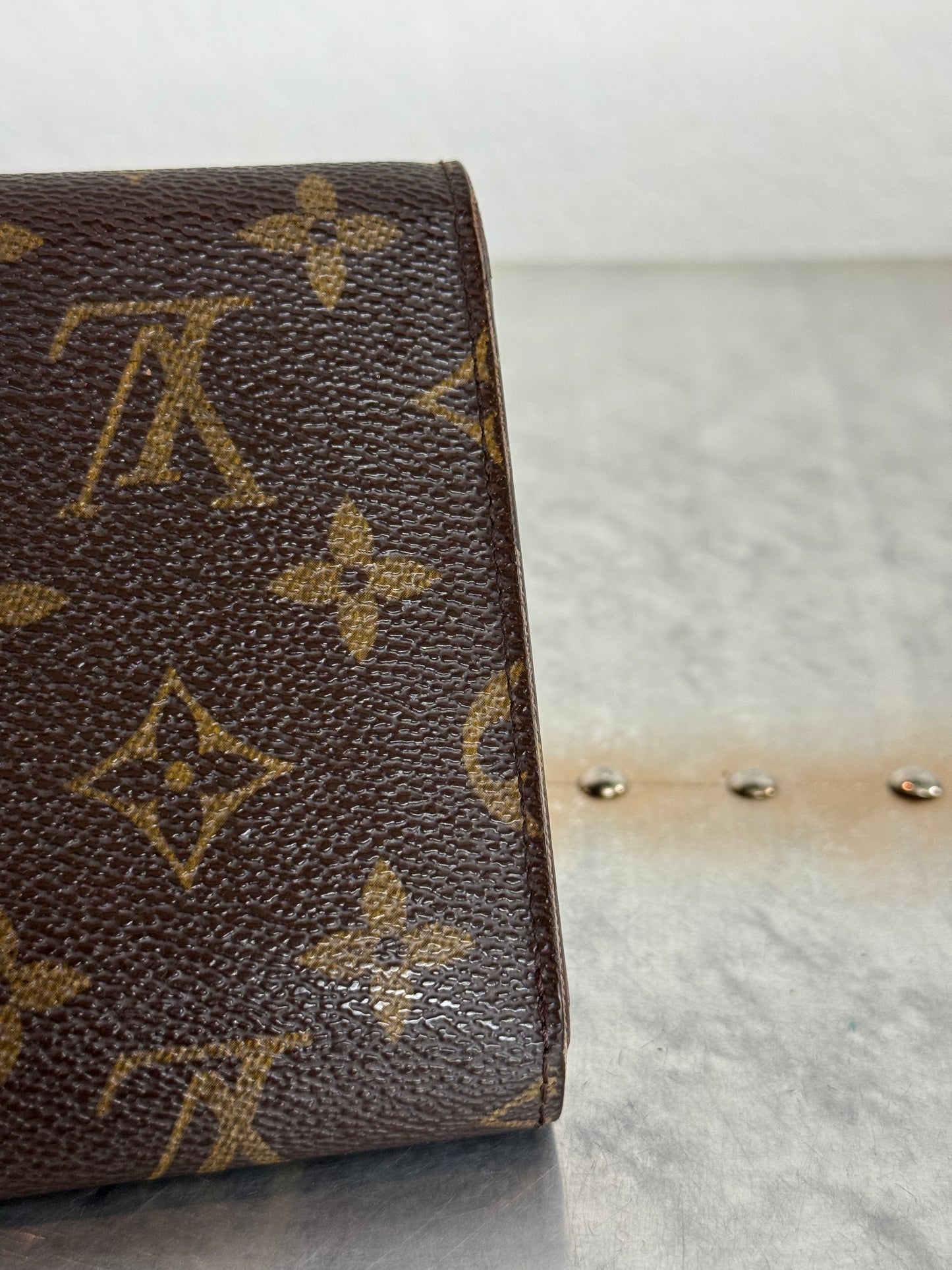 Pre-owned Authentic Louis Vuitton Porte Tresor Etui Papier Monogram Trifold Wallet
