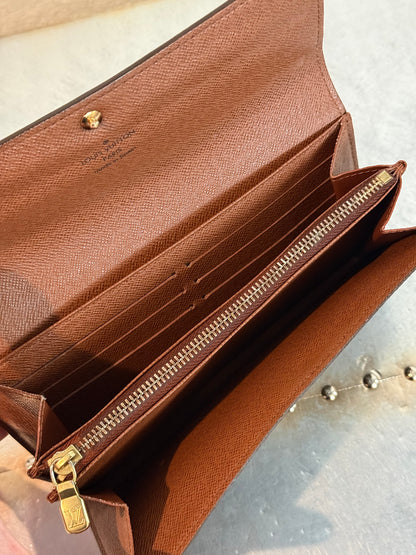 Pre-owned Authentic Louis Vuitton Portefeuille Sarah Monogram Long Wallet