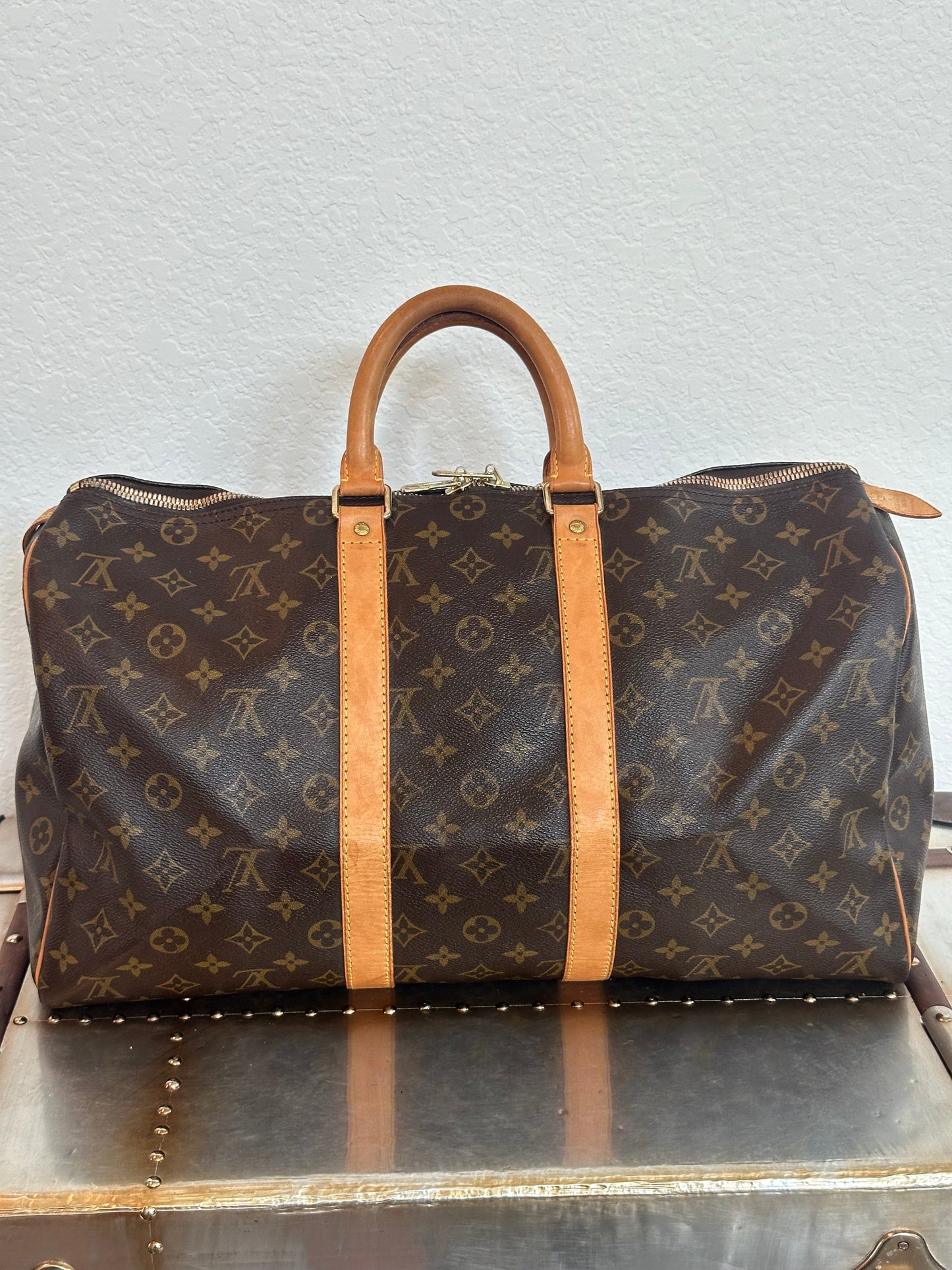 Pre-owned Authentic Louis Vuitton Keepall 45 Monogram Travel Handbag