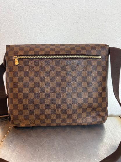 Pre-owned Authentic Brooklyn Mm Damier Ebene Crossbody Bag