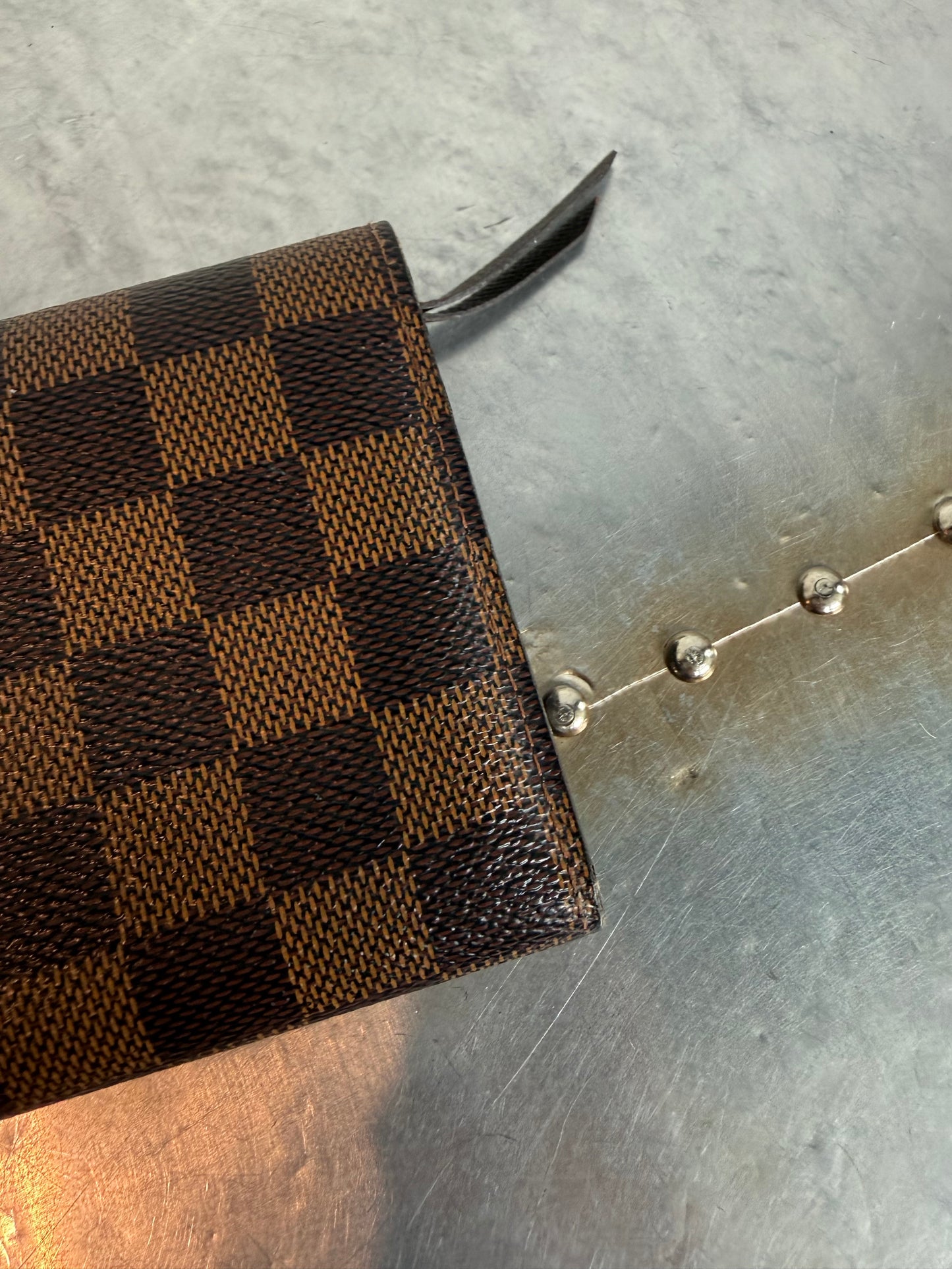 Pre-owned Authentic Louis Vuitton Portefeuille Emilie Damier Ebene Long Wallet