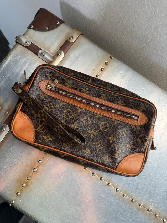 Pre-owned Authentic Louis Vuitton Marly Dragonne GM Monogram Clutch / Handbag