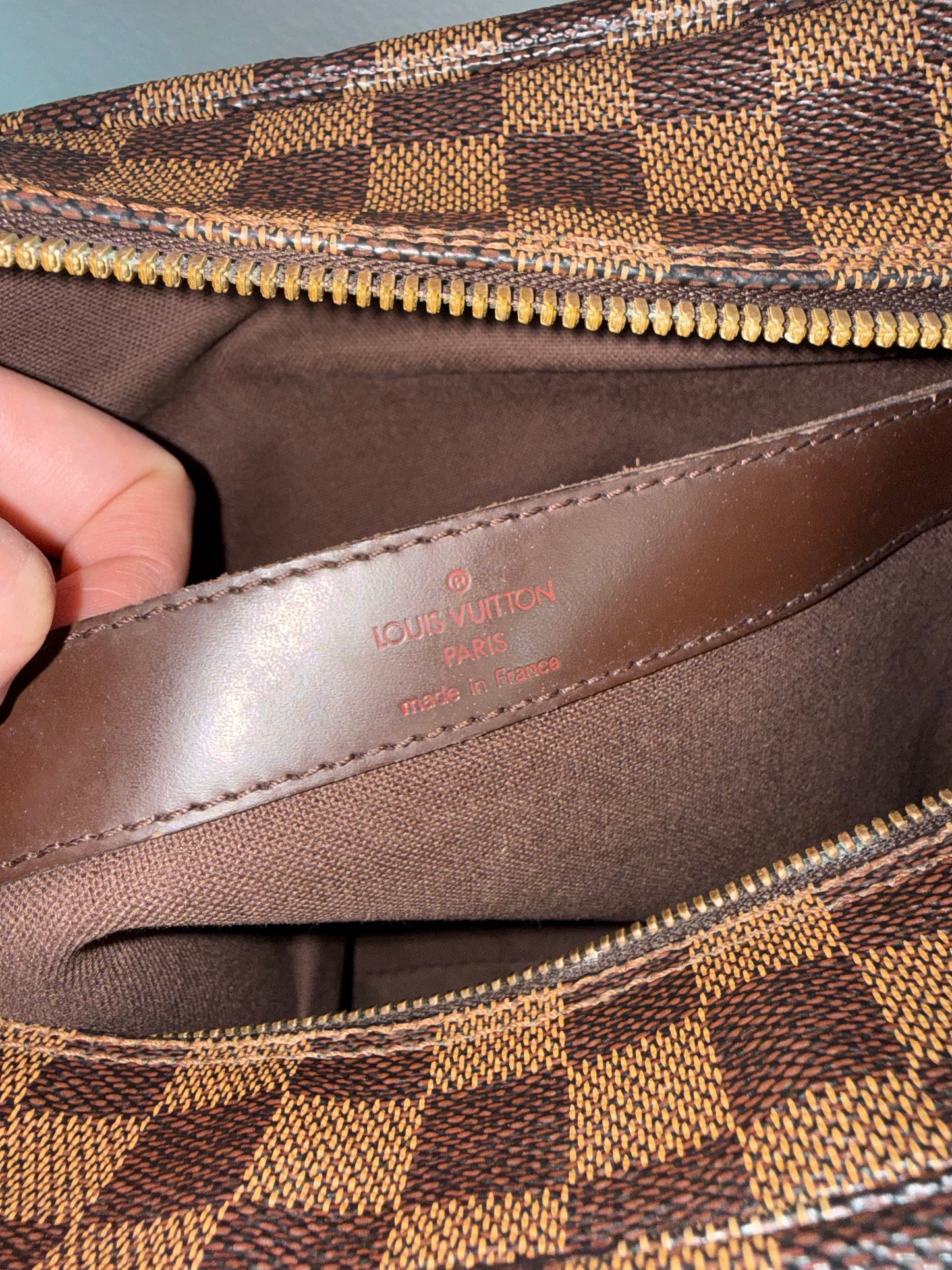 Pre-owned Authentic Louis Vuitton Naviglio Damier Ebene Crossbody Bag