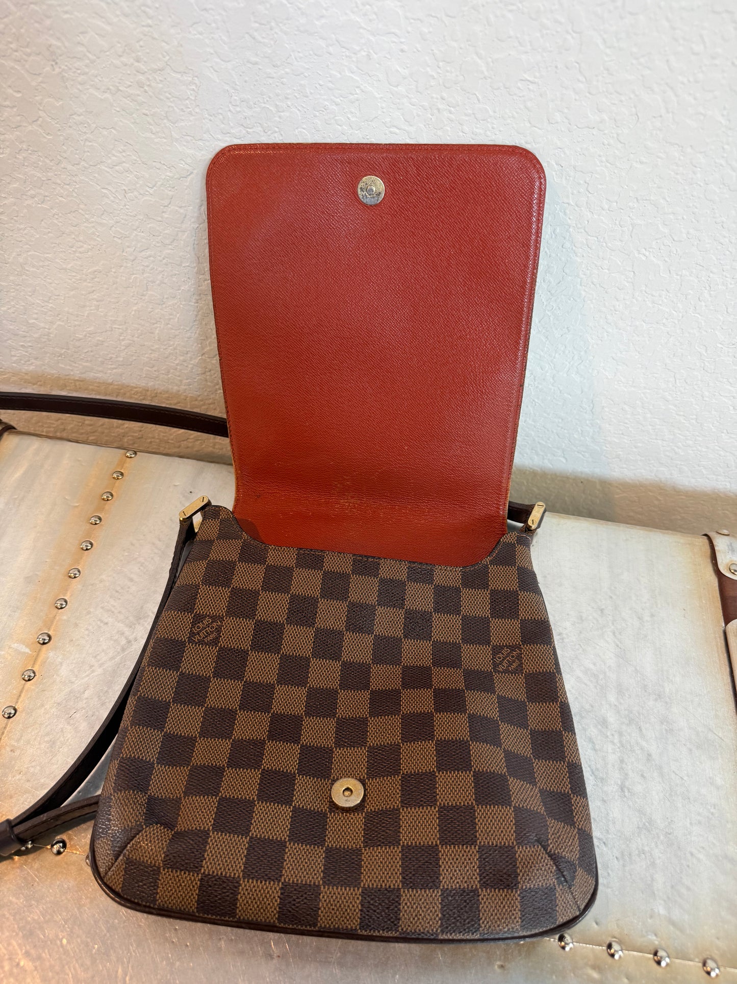 Pre-owned Authentic Louis Vuitton Musette Salsa PM Long Strap Damier Ebene Shoulder Bag