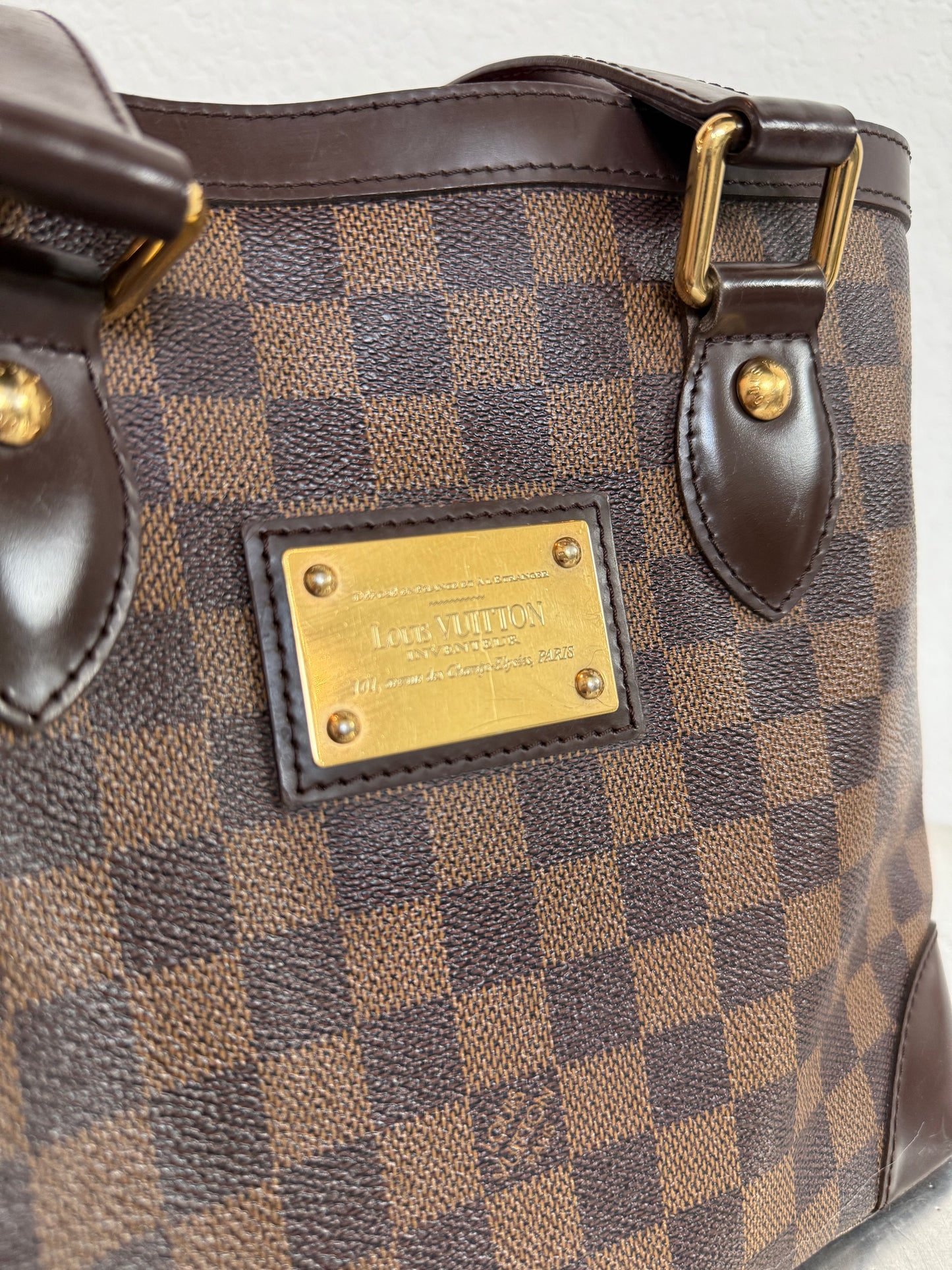 Pre-owned Louis Vuitton Hampstead MM Damier Ebene Tote / Shoulder Bag