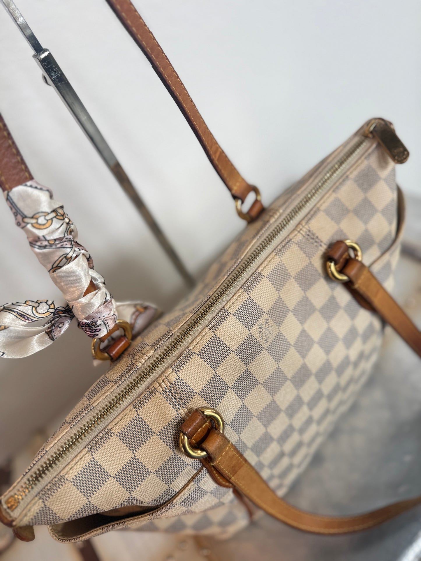 Pre-owned Authentic Louis Vuitton Totally PM Damier Azur Shoulder Bag