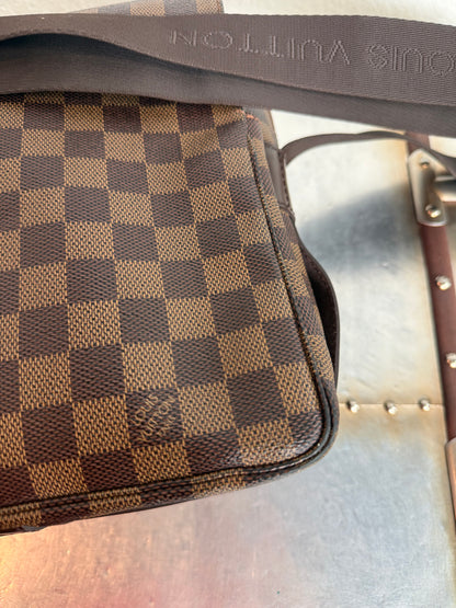Pre-owned Authentic Louis Vuitton Naviglio Damier Ebene Crossbody Bag