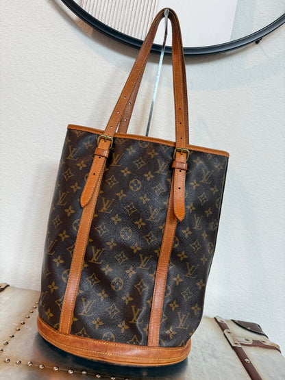 Pre-owned Authentic Louis Vuitton Bucket GM Monogram Shoulder Tote Bag