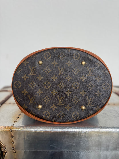 Pre-owned Authentic Louis Vuitton Bucket GM Monogram Shoulder Tote Bag