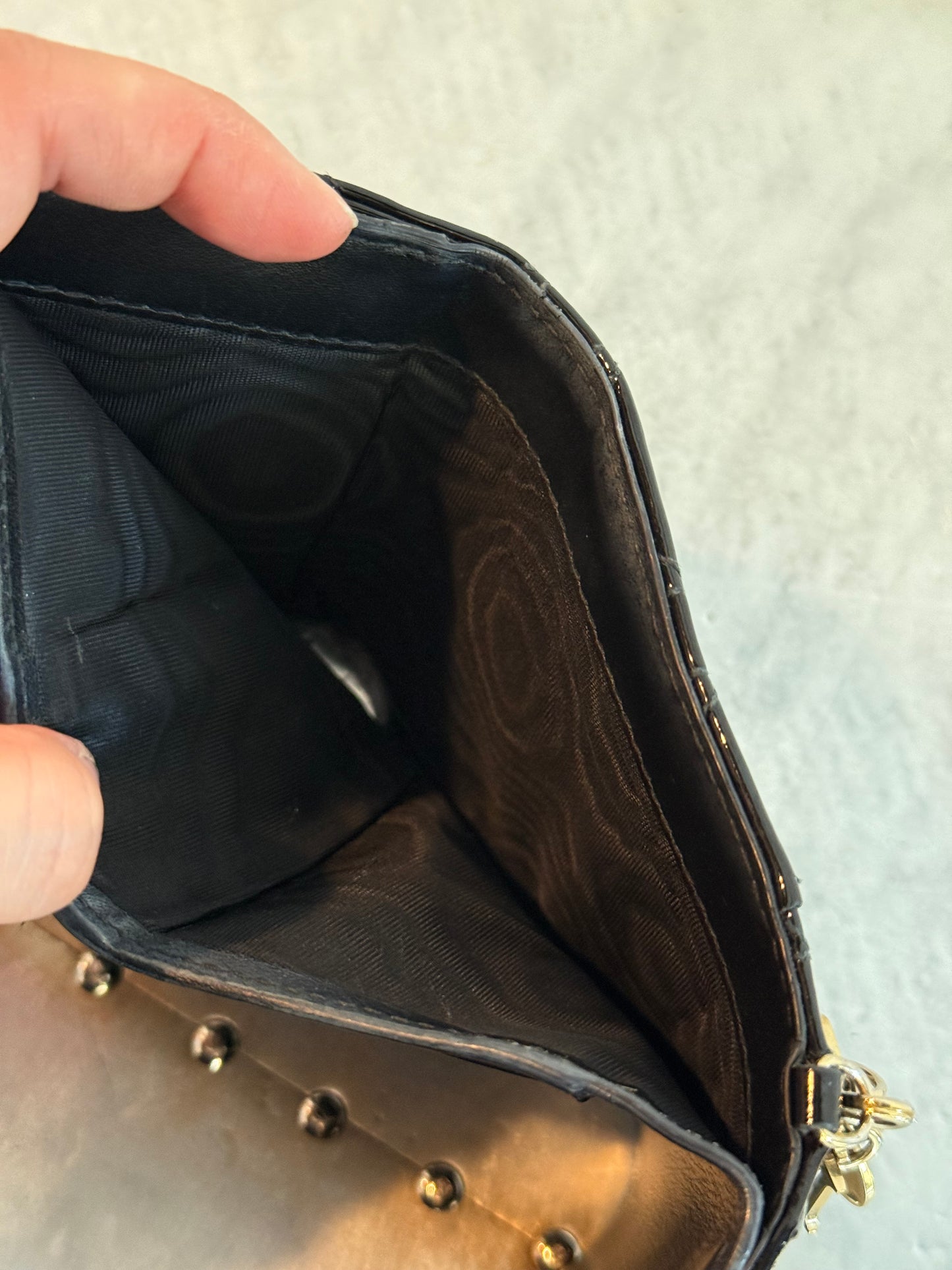 Pre-owned Vintage Christian Dior Patent Cannage Compact Wallet