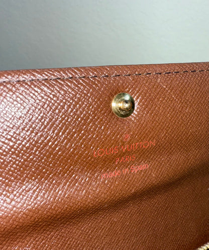 Pre-owned Authentic Louis Vuitton Portefeuille Sarah Damier Ebene Long Wallet