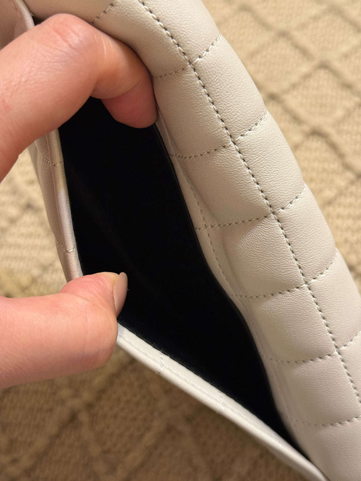 YSL Saint Laurent white leather wallet
