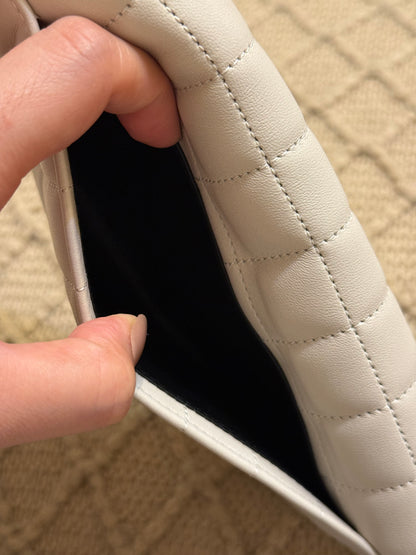YSL Saint Laurent white leather wallet